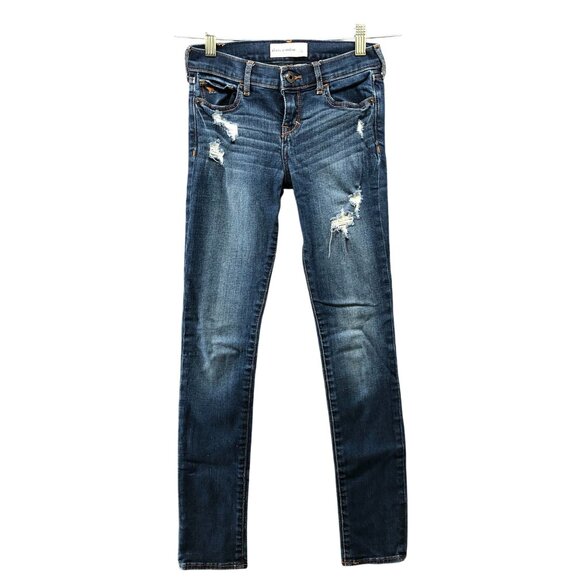 Abercrombie Kids Girls Size 14 Slim Skinny Jeans Blue Distressed - Picture 1 of 8